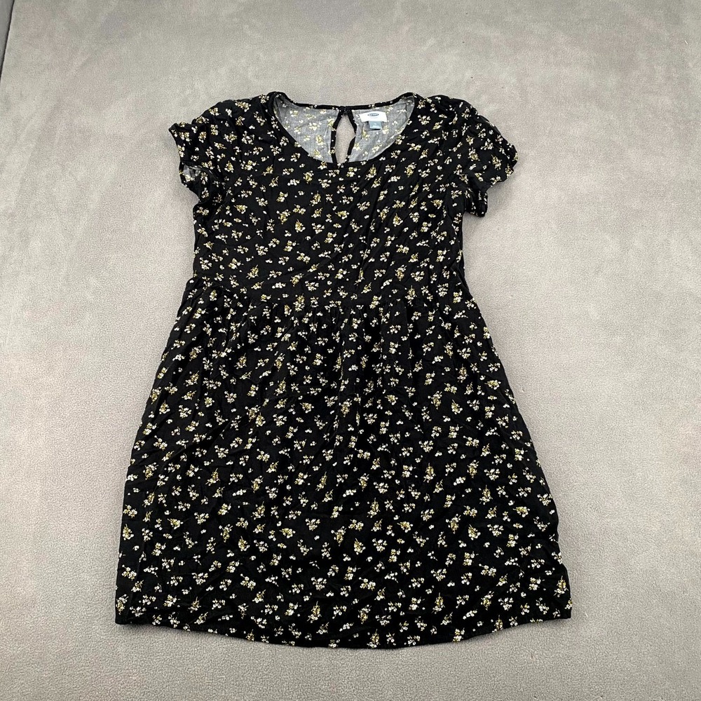 Old Navy Mini Dress Womens Medium Multi Ditsy Floral Short Sleeve Keyhole Back